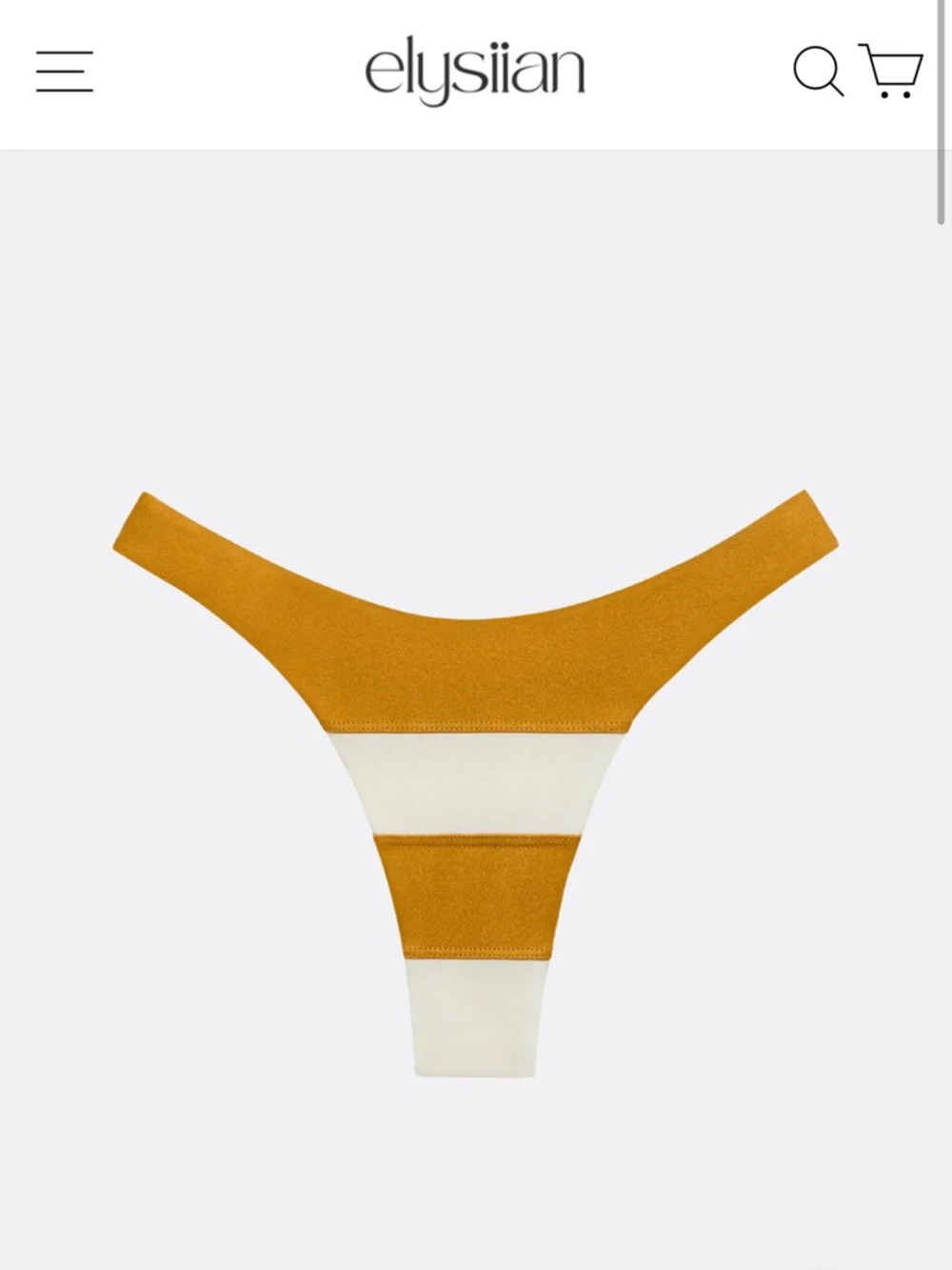 Elysian gold and white reversible High-Cut Bikini Bottom